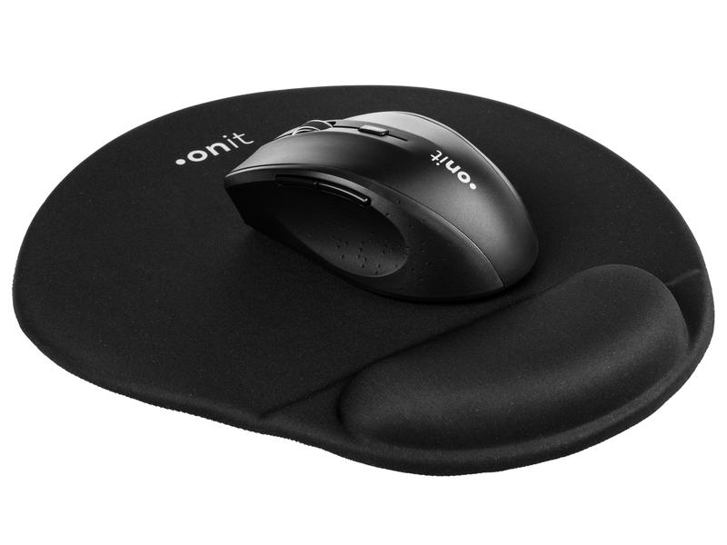 onit Mausmatte ERGO Premium Schwarz Ergonomische geformtes Mauspad