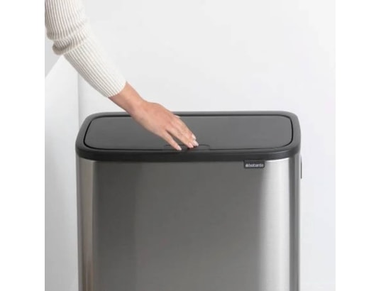 BRABANTIA - Poubelle Touch Bo Touch Bin Hi, 60L Matt Steel Fingerprint Proof
