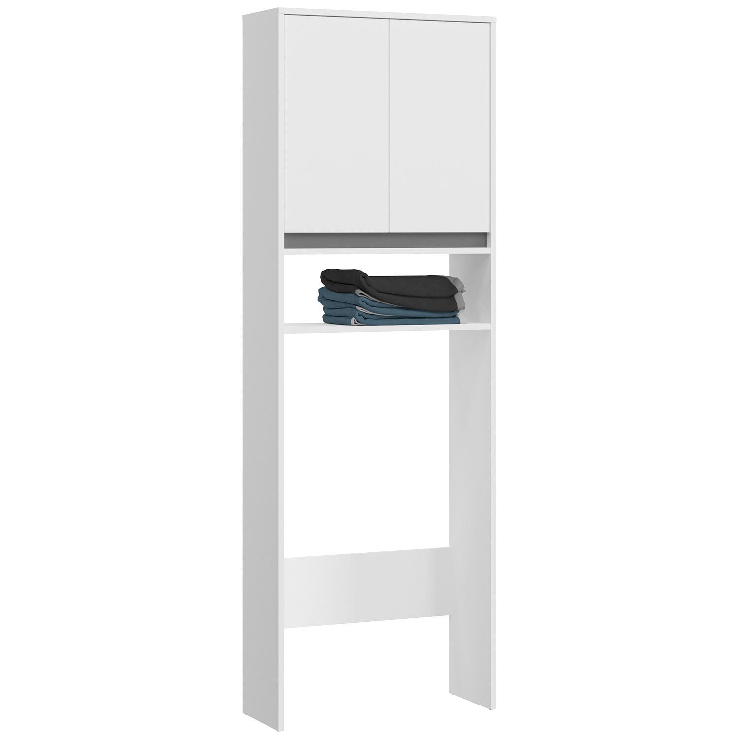 Waschmaschienenüberbau Torino weiß/grau B/H/T 65x190x25 cm