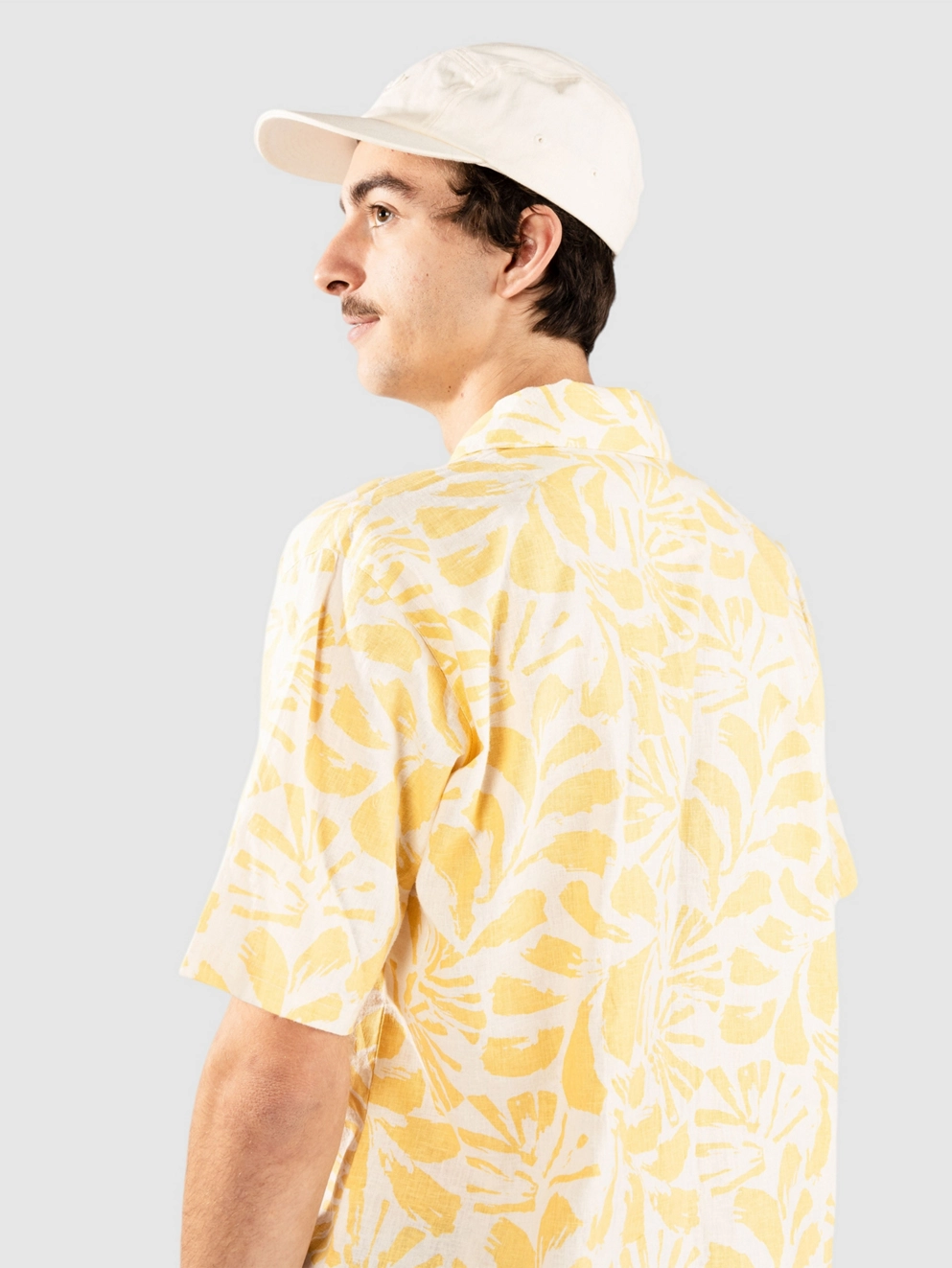 Fat Moose Zane Cotton Linen Shirt multi warm yellow/ecru
