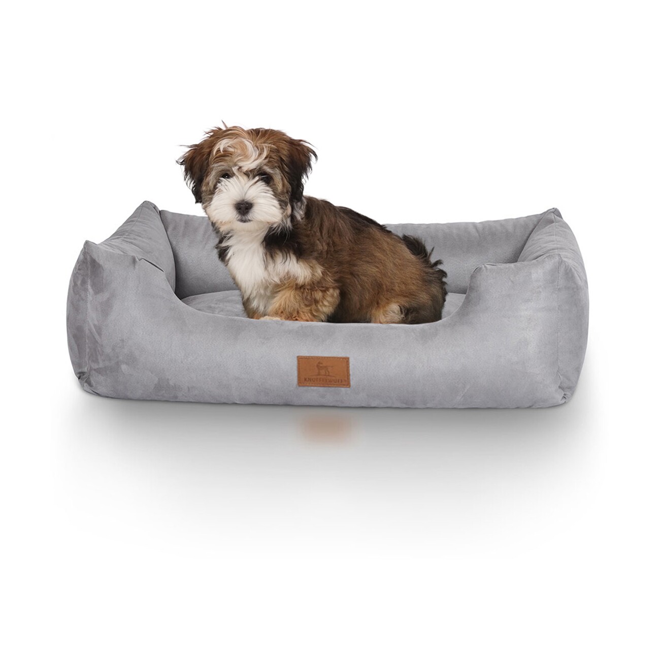 Knuffelwuff Hundebett Dreamline aus Velours grau M-L