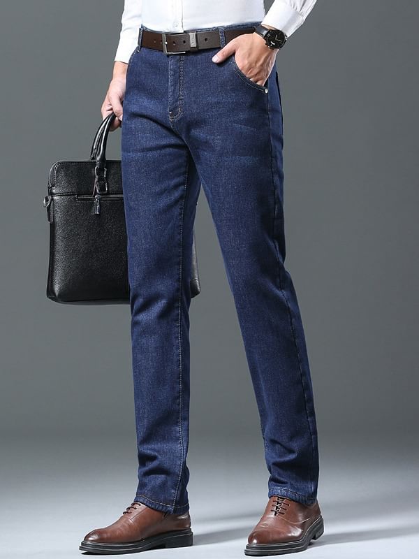 Denimic - Mid Rise Washed Straight Leg Jeans
