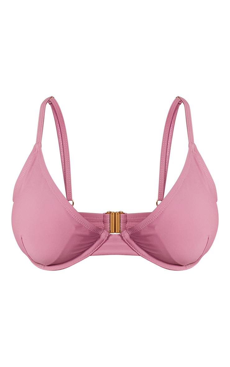 Mauve Haut De Bikini Basique À Armatures