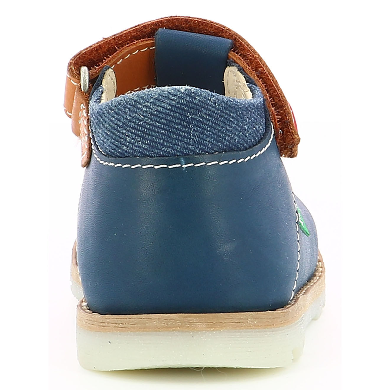 Kickers Salomés en Cuir Nonocchi marine/camel