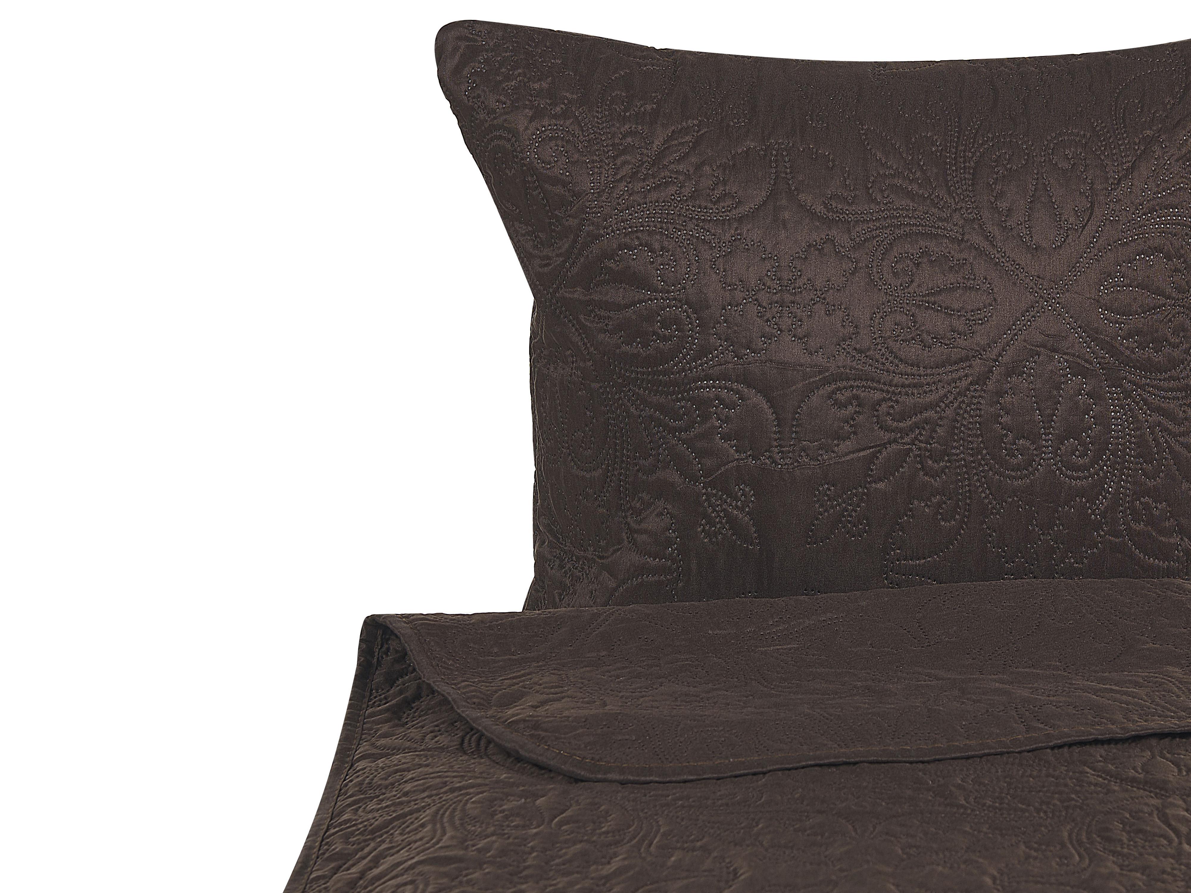 Sprei met kussens RAYEN 140 x 210 cm Bruin