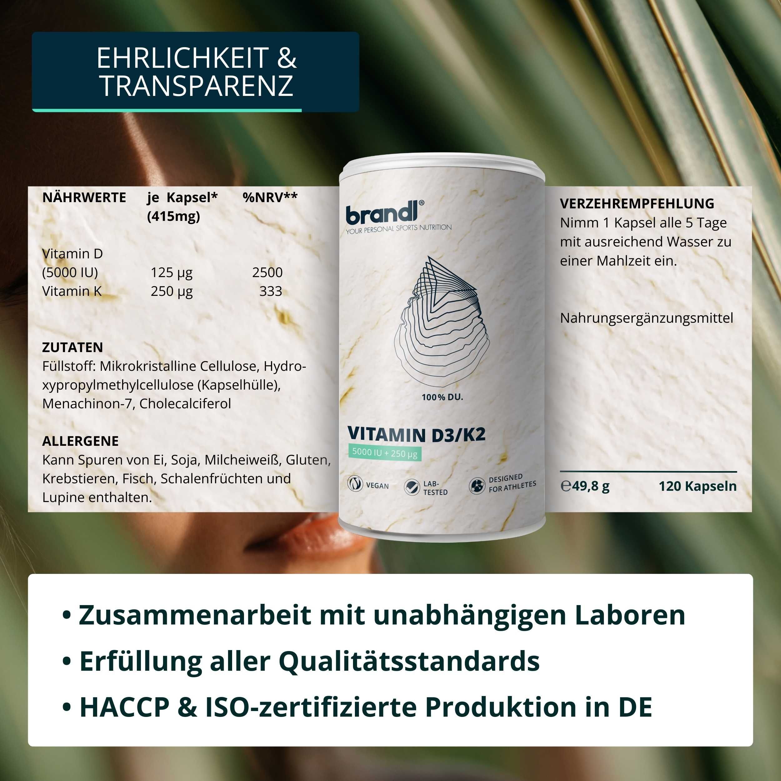 brandl® Vitamin D3 K2 vegan