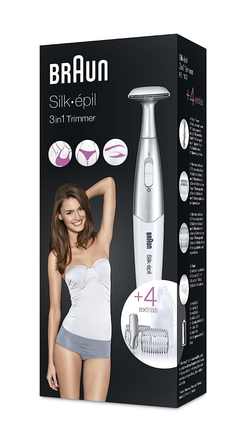 Braun Silk-épil Bikinitrimmer, präzises 3-in-1 Stylen und Trimmen der Bikinizone