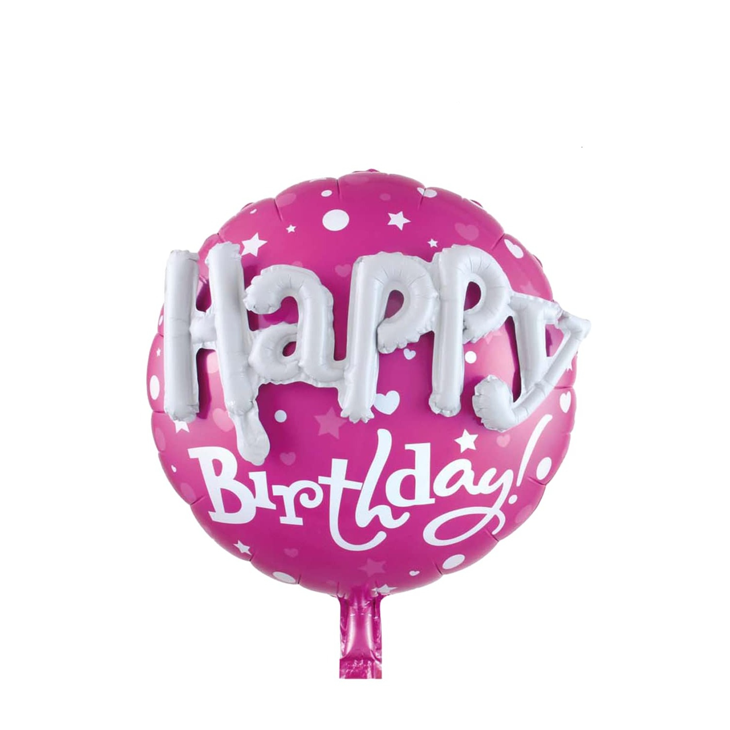 (9er Set) 3D Happy Birthday Folien Ballon Geburtstag Party Deko Luftballon - Pink