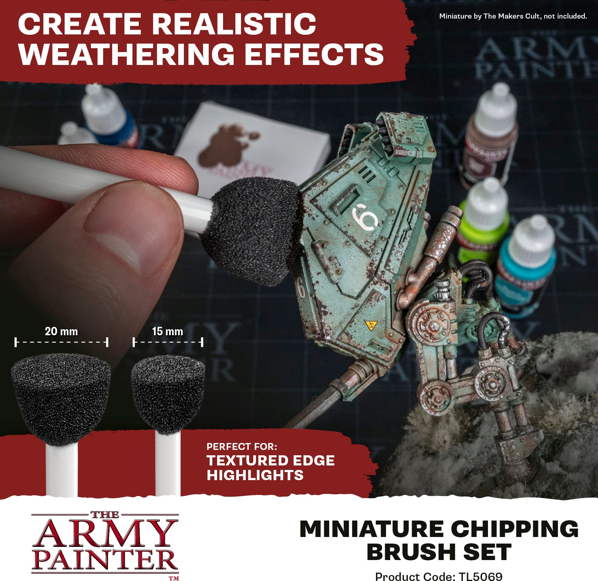 The Army Painter  Miniature Chipping Brush Set    Realistische Alterung leicht gemacht!