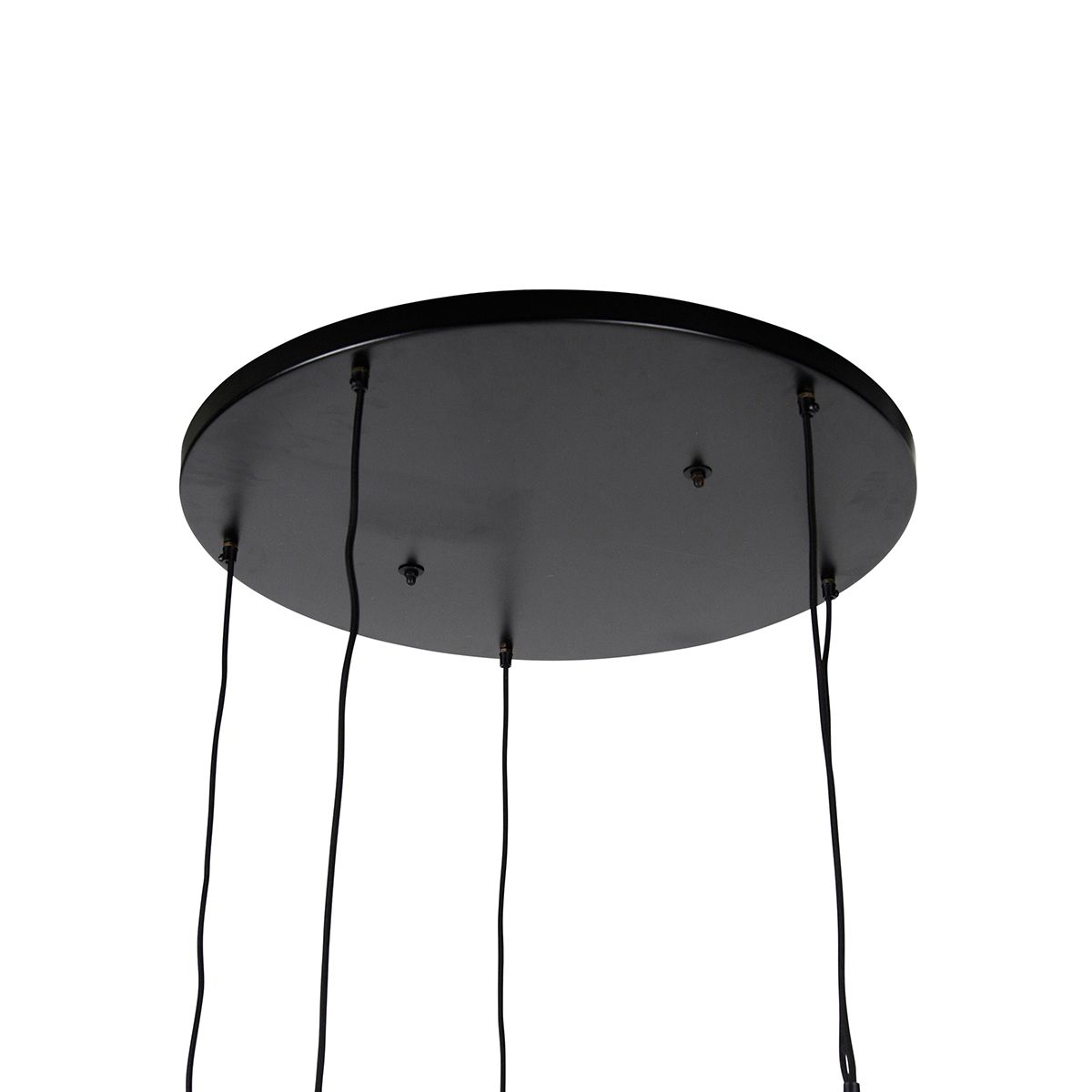 Industriële hanglamp zwart met messing 5-lichts - Haicha