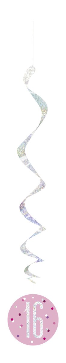 Hangdecoratie 16 Jaar Roze 81cm 6st