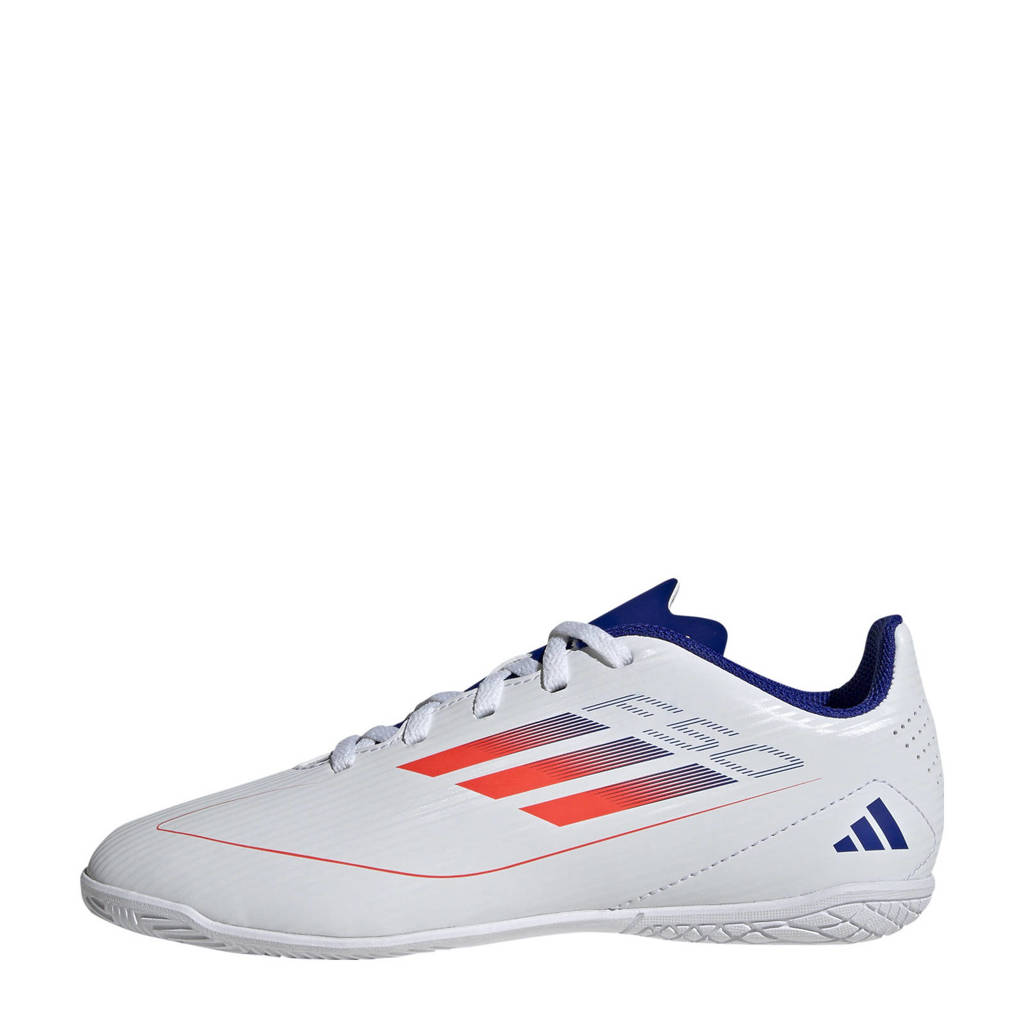 adidas F50 Club INjunior zaalvoetbalschoenen wit/rood/blauw