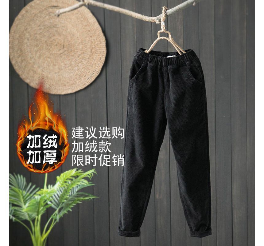 Shalala - Hoge taille effen corduroy broek