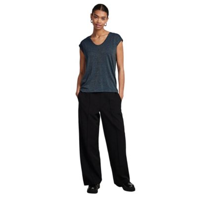Tee-shirt à manches courtes femme Pcbillo Lurex Stripes PIECES