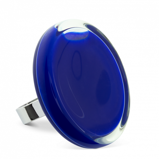 Bague en verre soufflé - Cachou Giga Milk