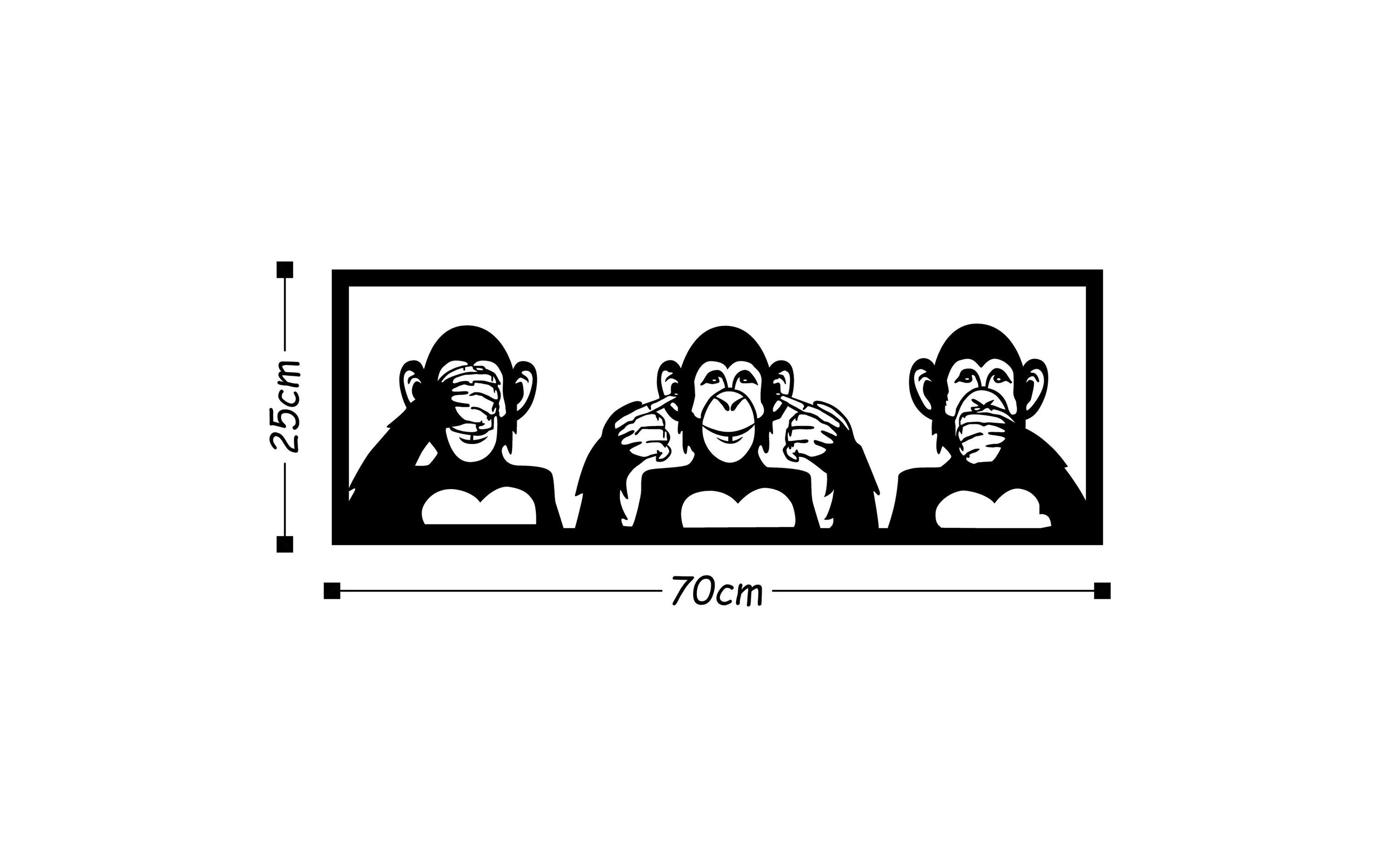 Wanddekoration Monkeys 70 x 25 cmMetall-Wand-Accessoire