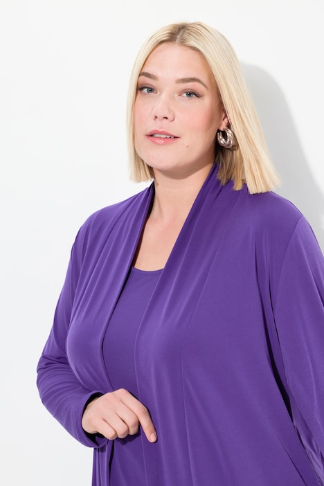Jerseyjacke, offene Form, V-Ausschnitt