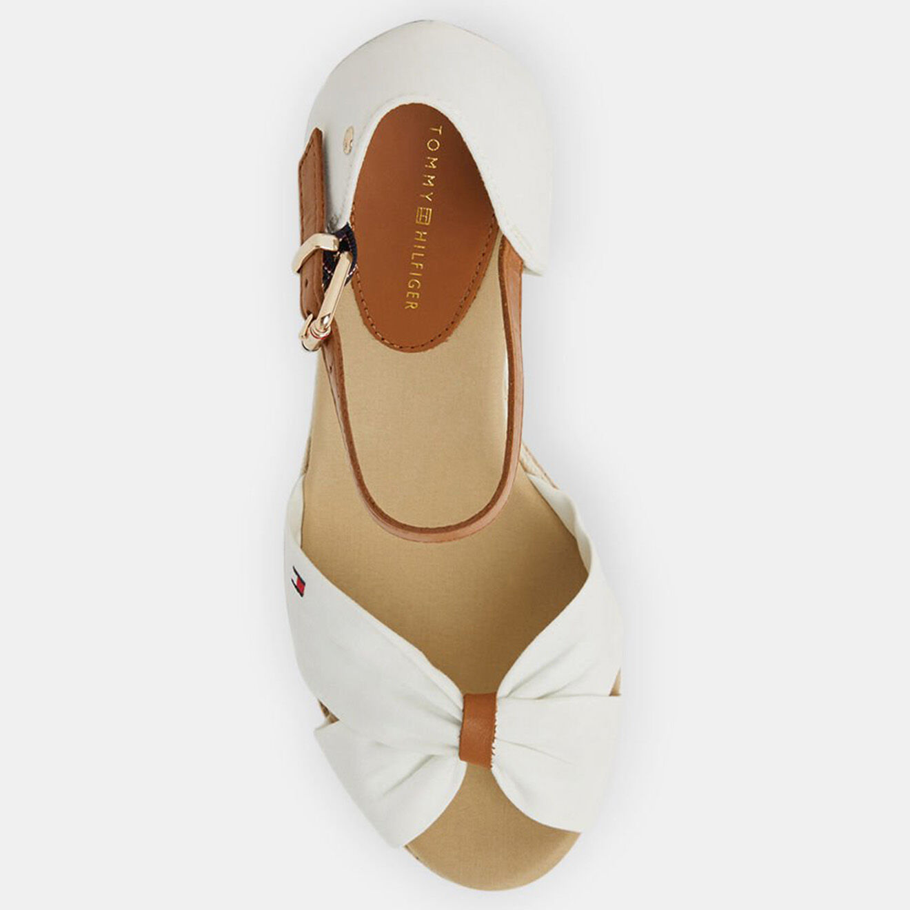 Tommy Hilfiger Sandales compensées Basic Opened Toe blanches - Talon 10 cm