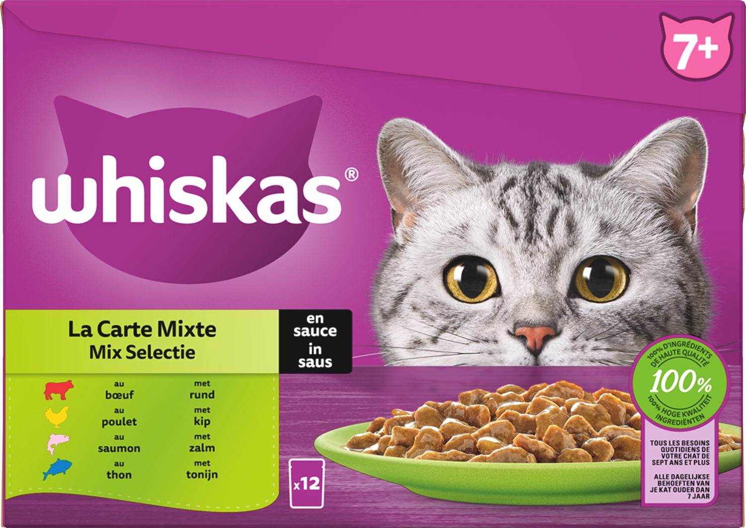 Whiskas kattenvoer in saus Mix Selectie senior 85 g 12 stuks