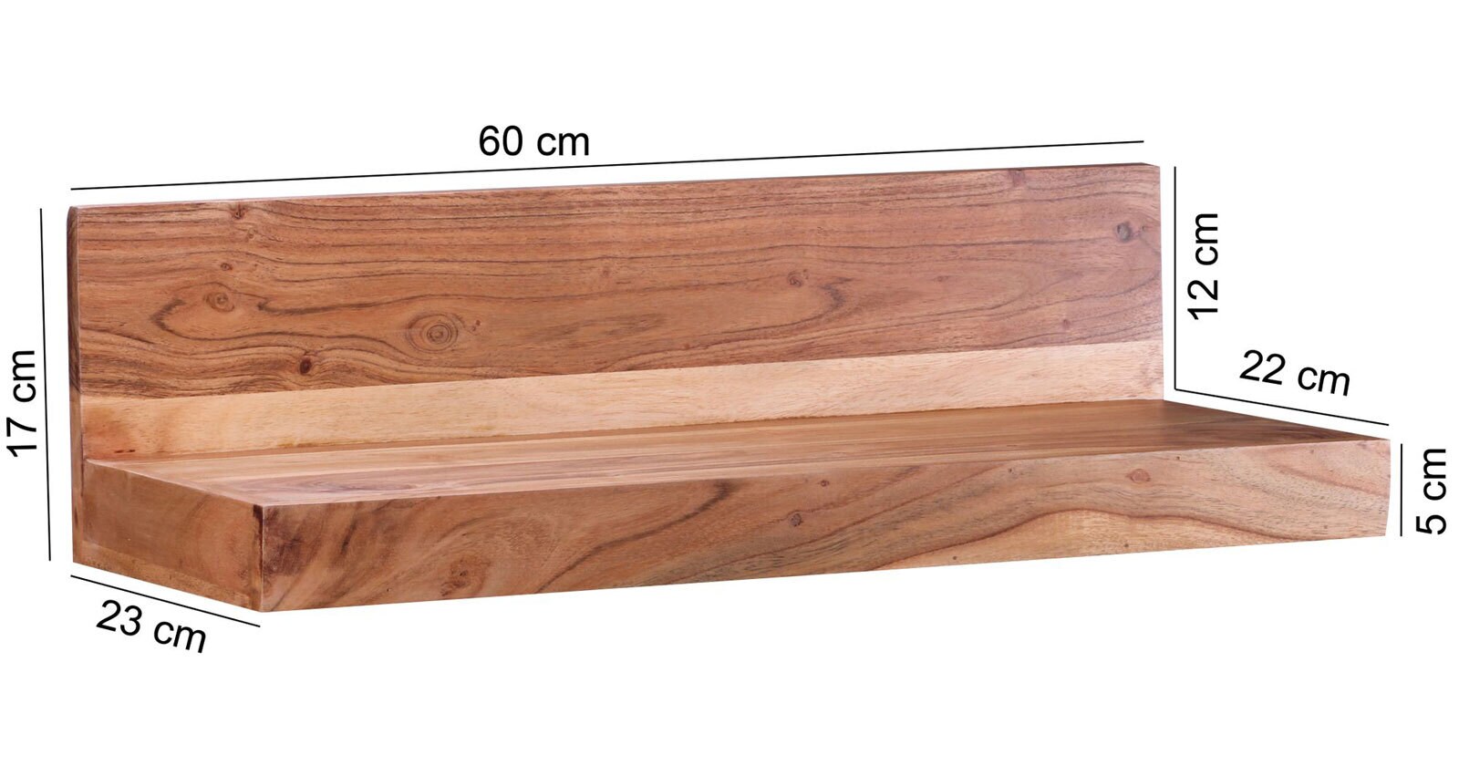 Wandboard Tarma Massivholz Akazie 60 cm
