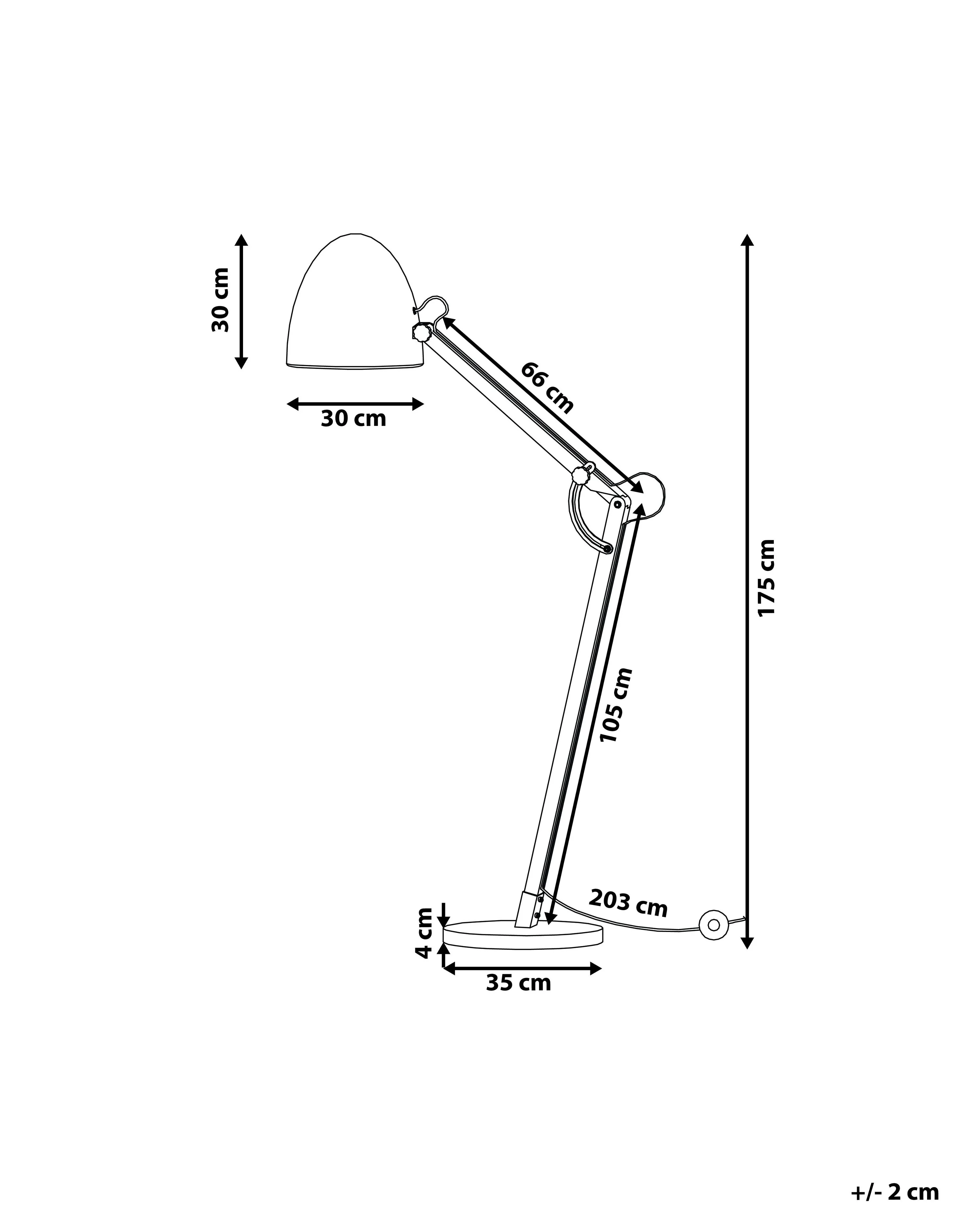 Staande lamp HETTON verstelbaar Eikenhout Wit
