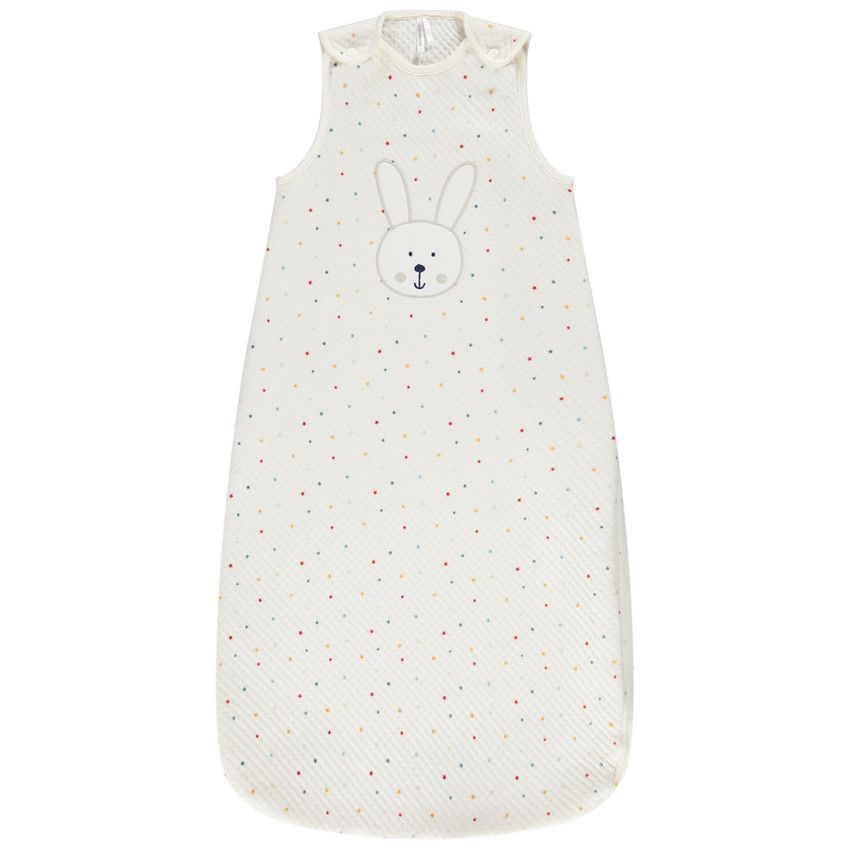 Turbulette sans manches matelassée visuel Lapin pour bébé garçon - Ecru