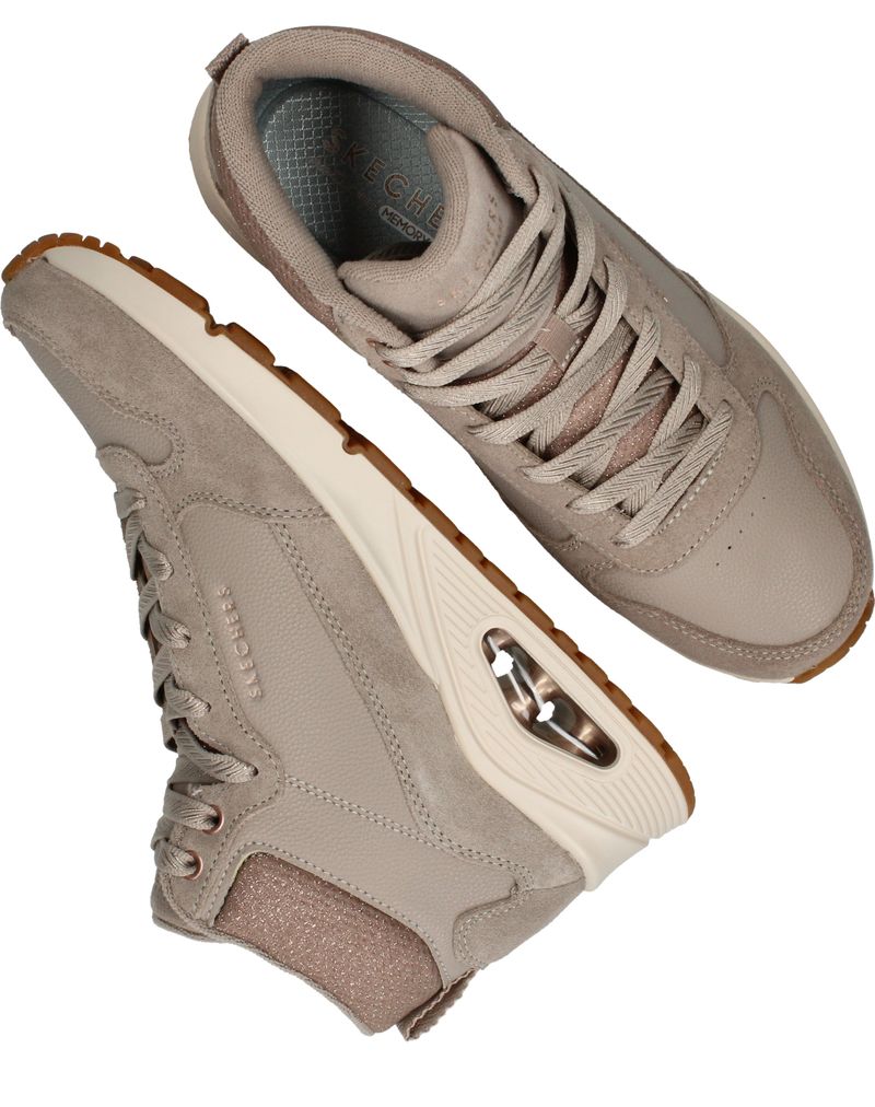 Skechers Uno Veterschoenen Beige Dames