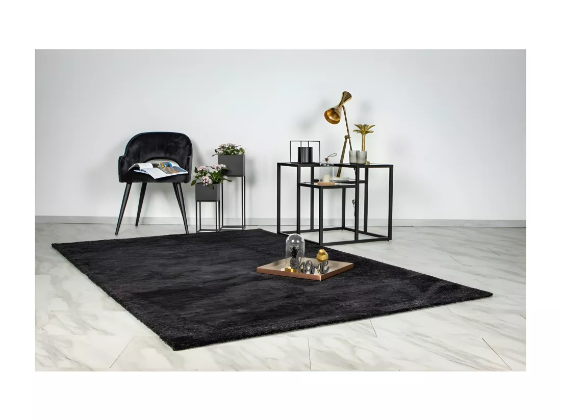 Tapis 290x200cm, design C007Y coloris noir - Confort et élégance pour votre intérieur