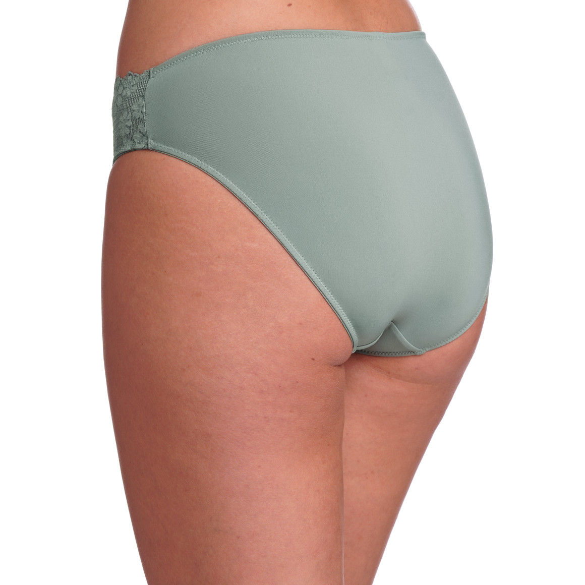 Gina Benotti Damen Slip mit floraler Spitze dunkelgrün