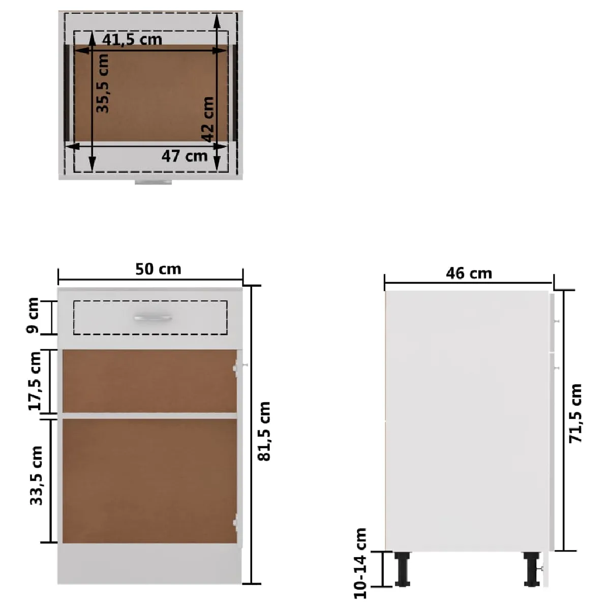VidaXL Armoire Planche Tiroir Blanc