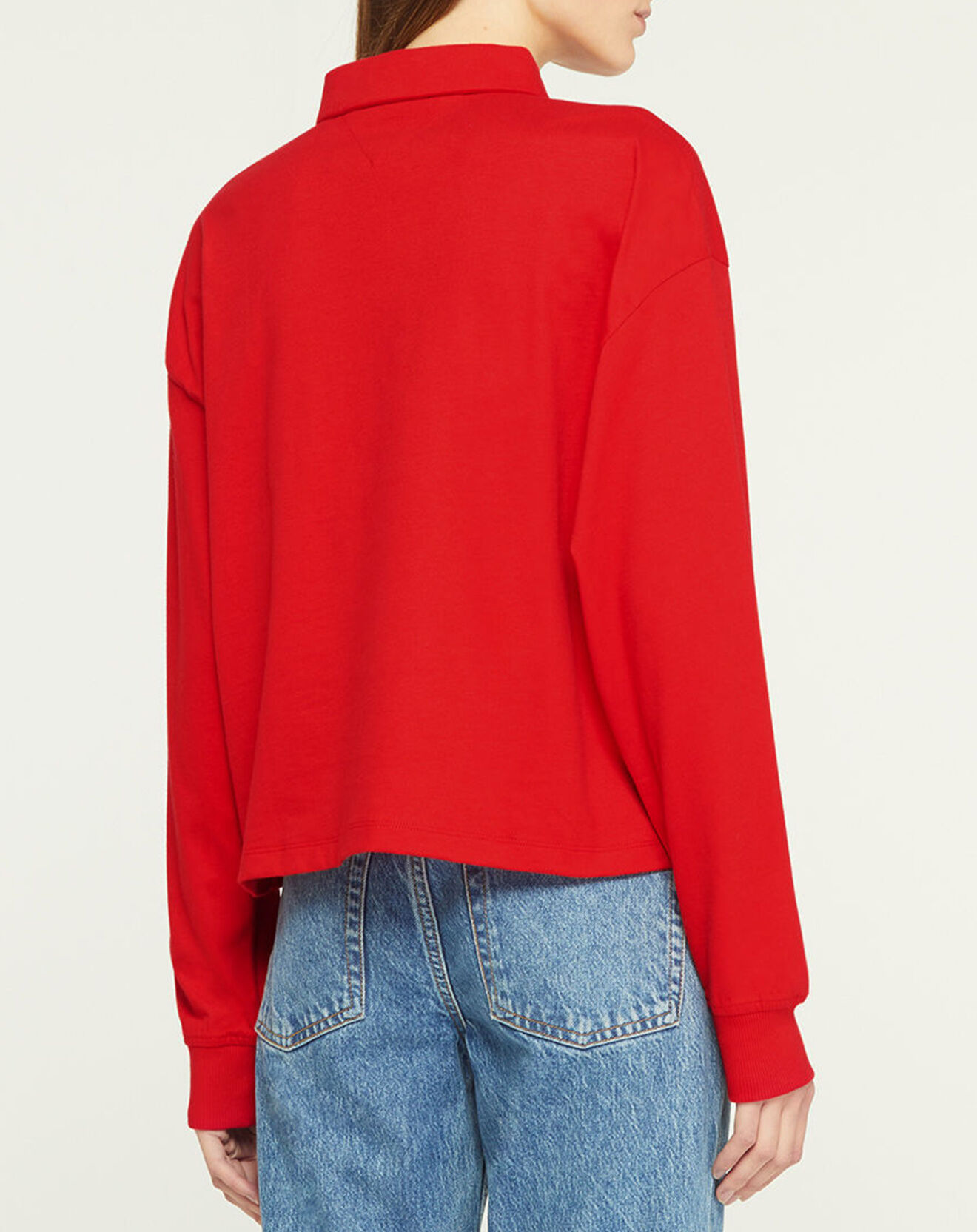 Tommy Jeans Polo Regular 100% Coton Bio Badge rouge