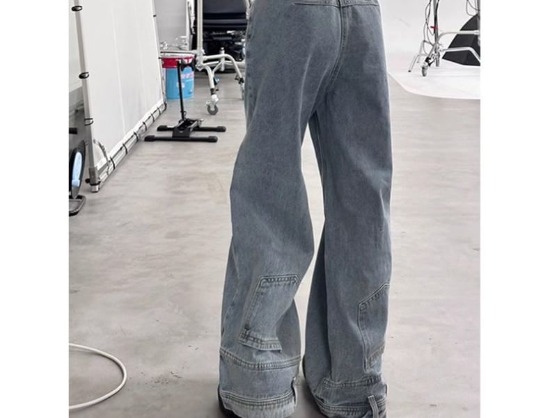 Vhancy - High Rise Washed Panel Wide Leg Jeans