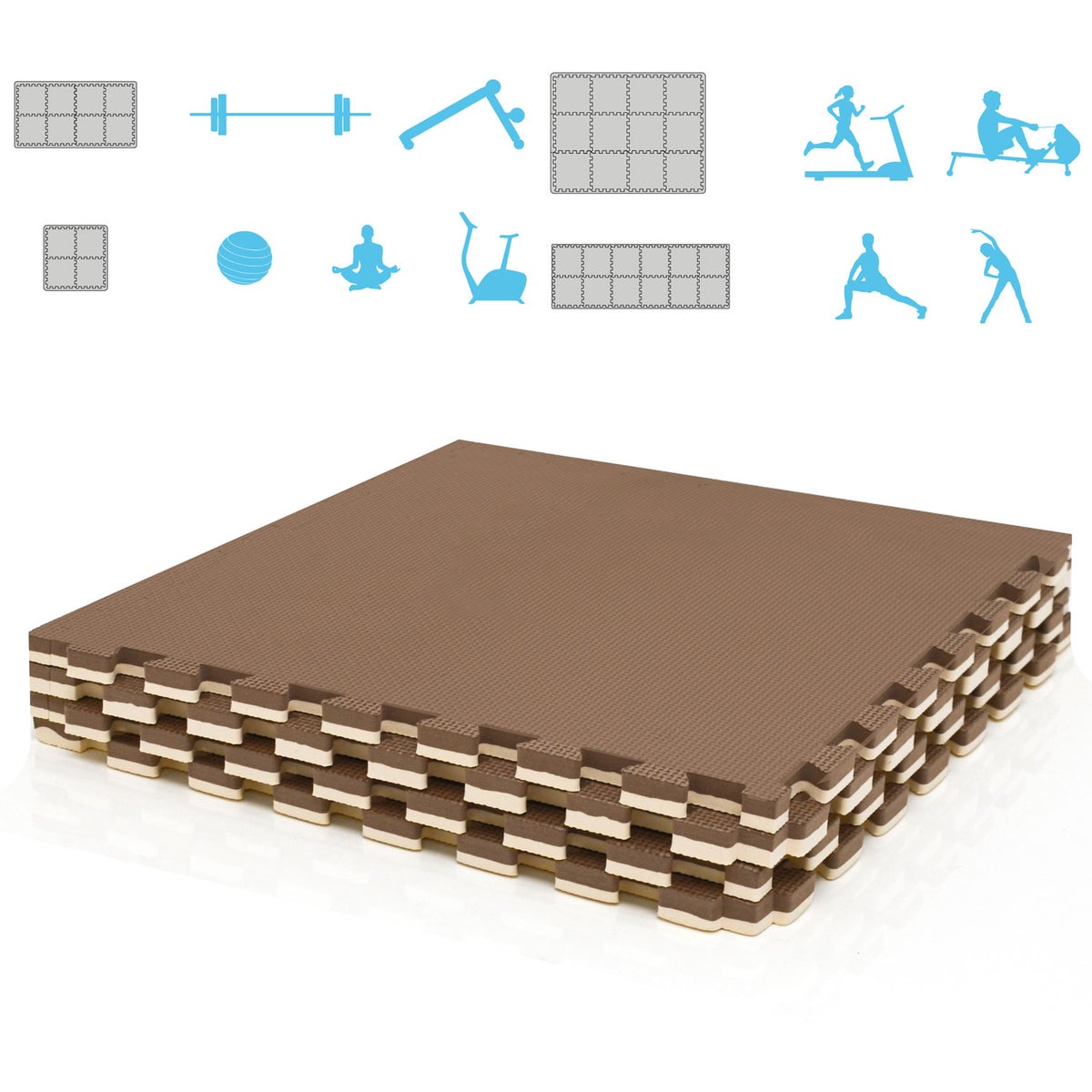 cm dik: 1m² vloerbescherming fitnessmat - 4 oefenmatten 50 x 50 cm