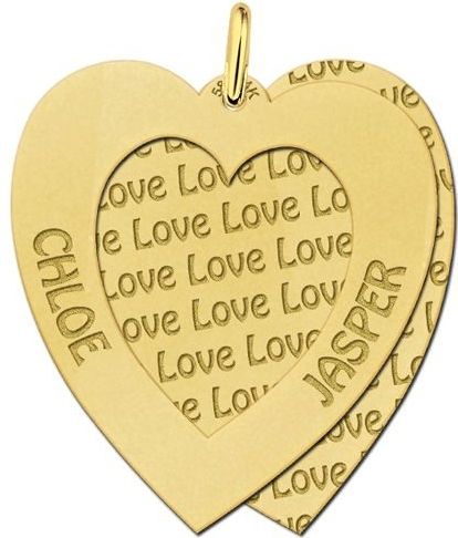 Gouden familiehanger hart Names4ever