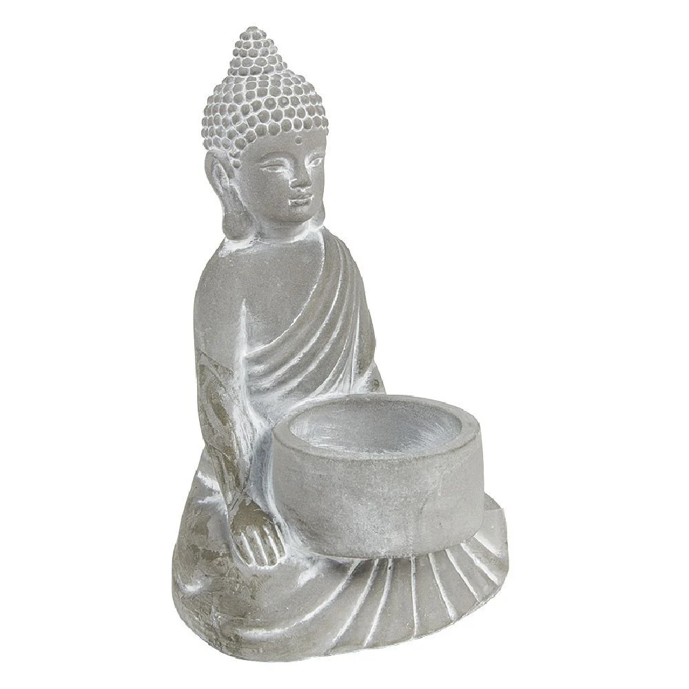 Photophore bouddha en ciment