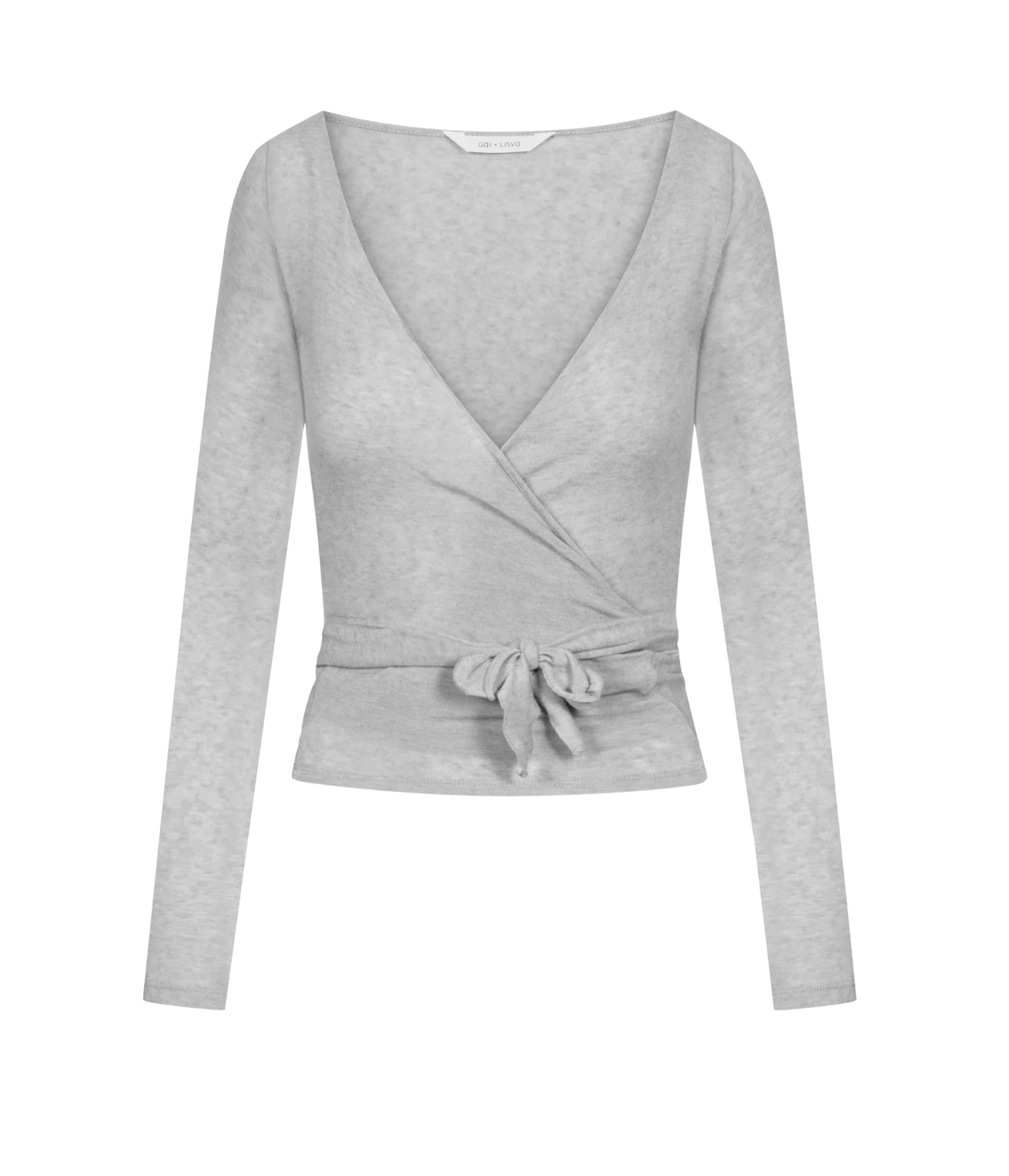 Gai+Lisva  Anne Wool Wrap langærmet t-shirt - Grey Mel