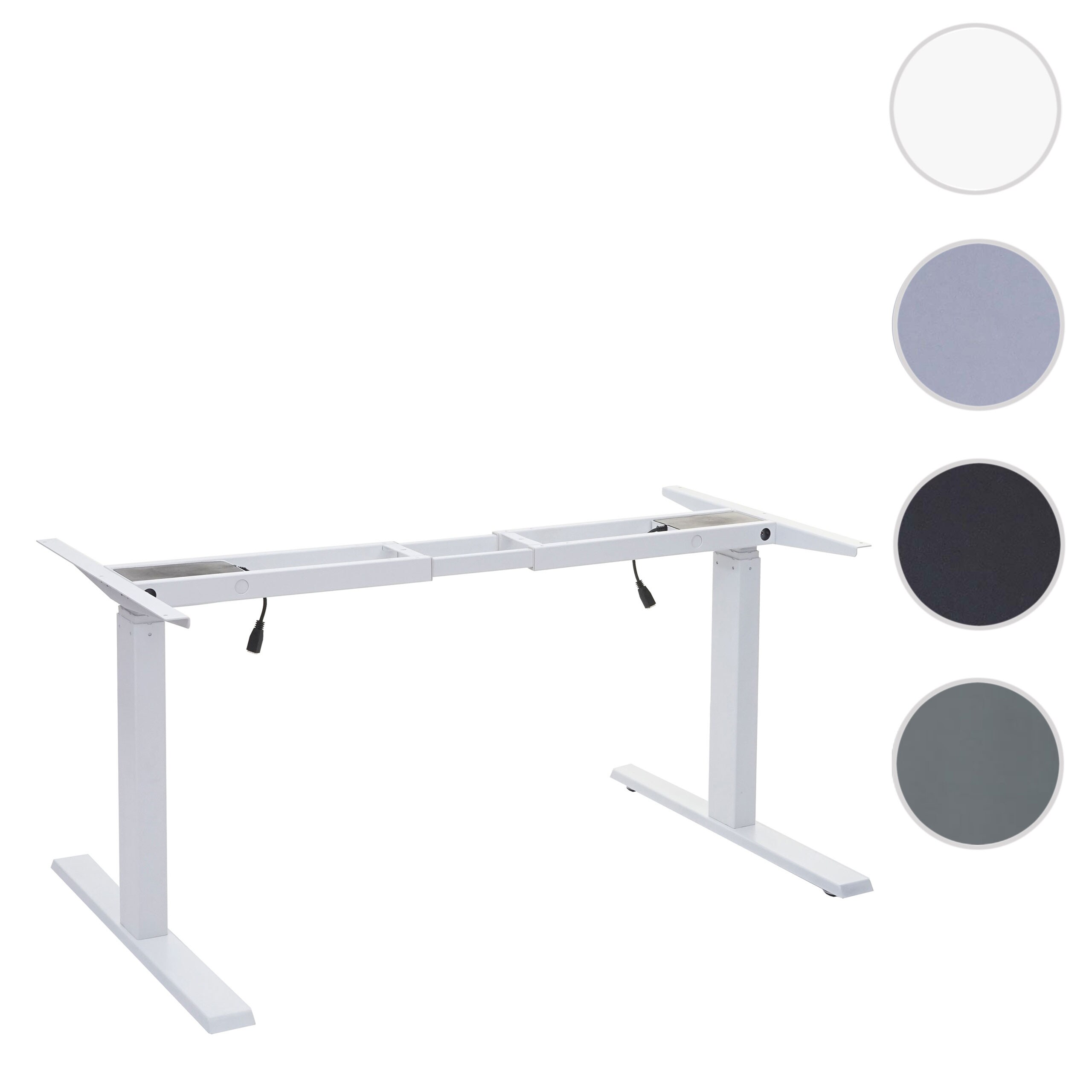 Gestell MCW-D40, variables Tischgestell für Schreibtisch, elektrisch höhenverstellbar Memory 29kg ~ weiß