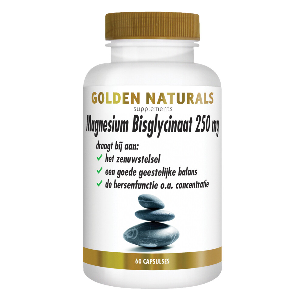 Golden Naturals Magnesium Bisglycinaat 250mg60 vegacapsules