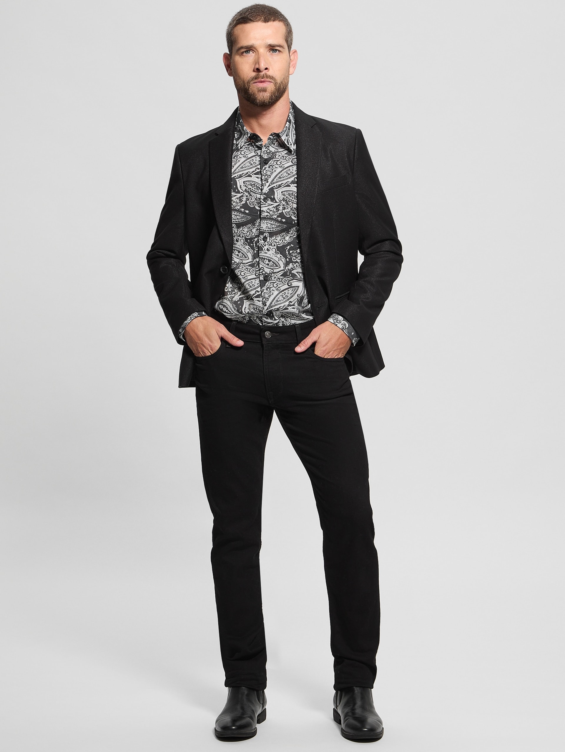 Blazer de sarja brilhante