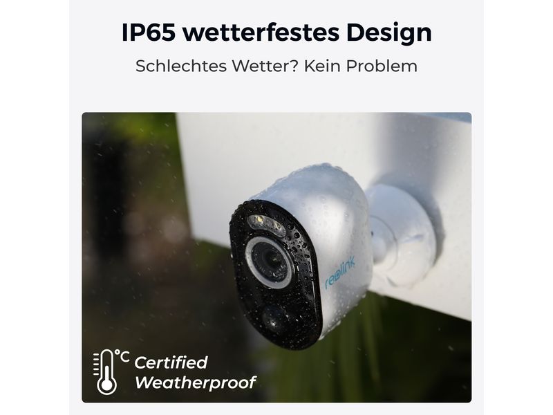 Reolink Netzwerkkamera Argus B330 Schwarz Komplett kabellose, akkubetriebene & wetterfeste smarte Überwachungskamera mit Personen- & Fahrzeugerkennung, bewegungsaktiviertem Licht