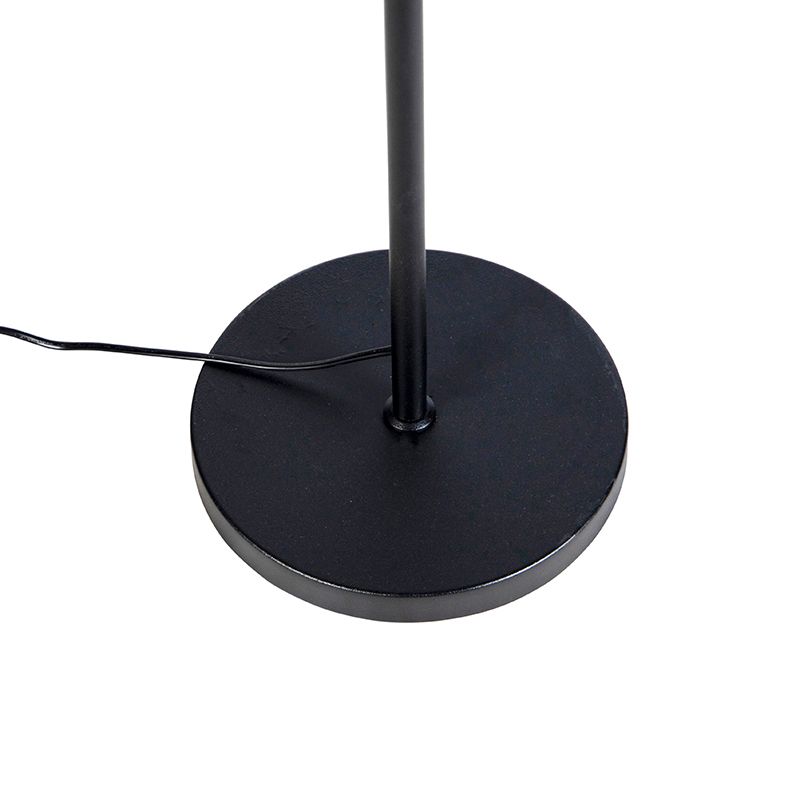 Moderne vloerlamp zwart met goud duo kap - Parte