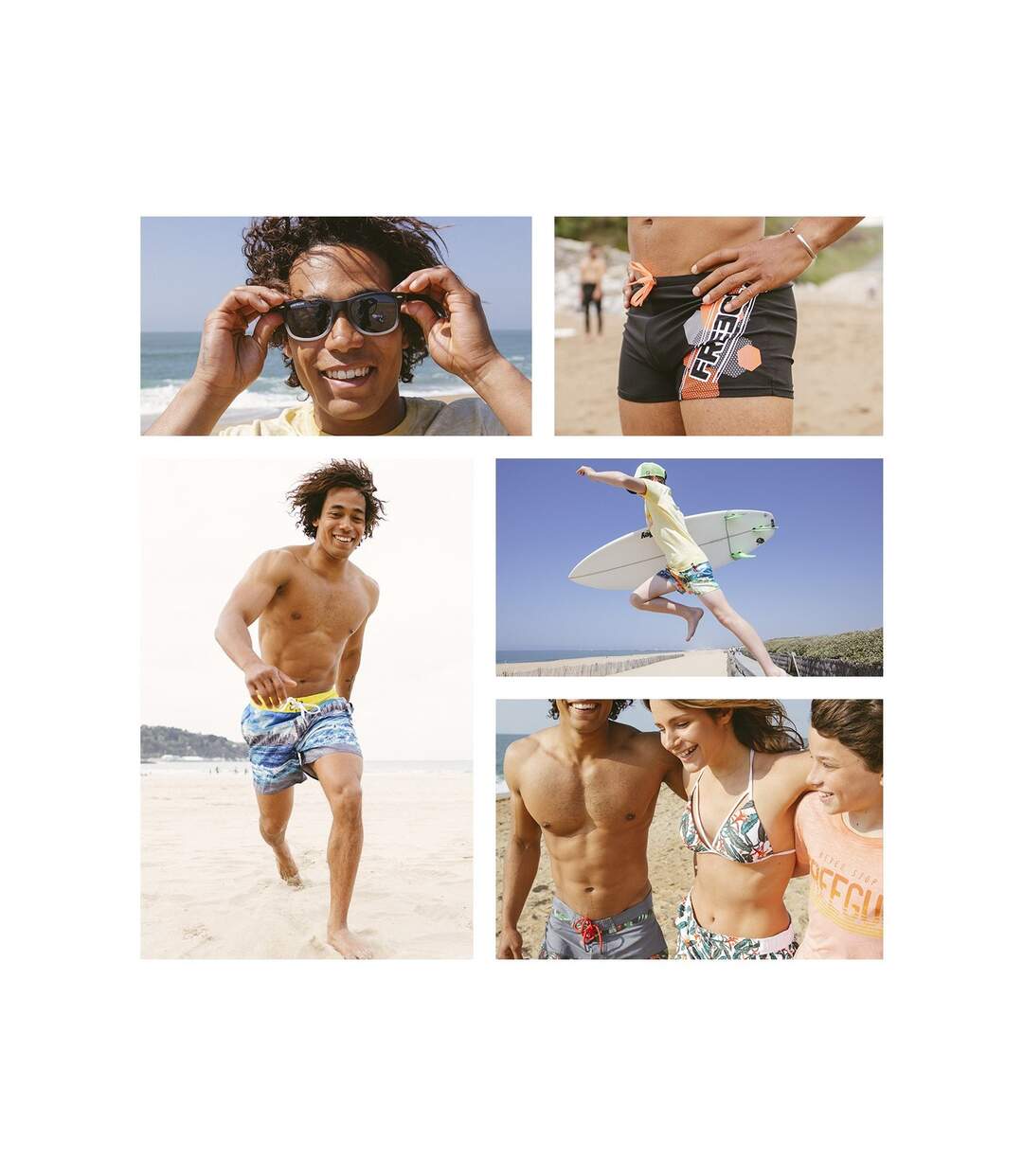 Boardshort court homme ceinture tout-élastiquée