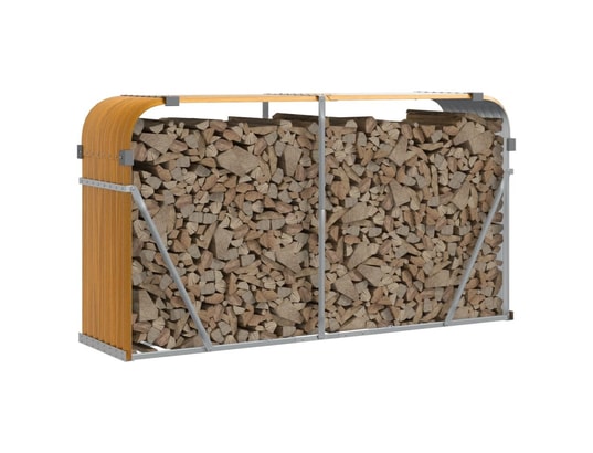VIDAXL - Sac à outils Porte-bûches marron clair 180x45x100 cm acier galvanisé