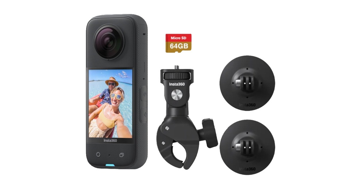 Insta360X3 Motor Combo videocamera  (Zwart, Wi-Fi, Bluetooth, 64GB)