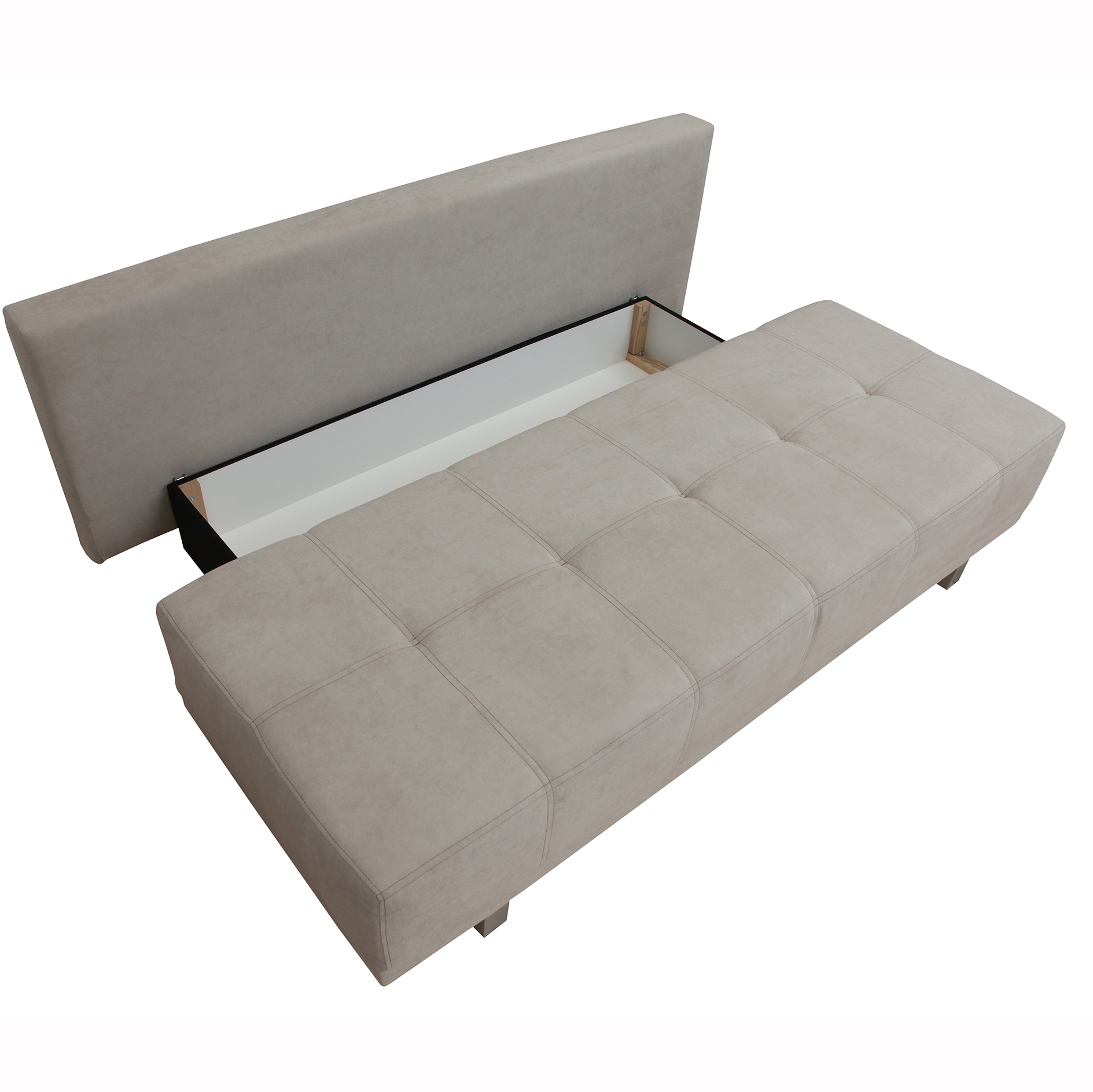 Schlafsofa - beige - mit Staukasten - 194 cm