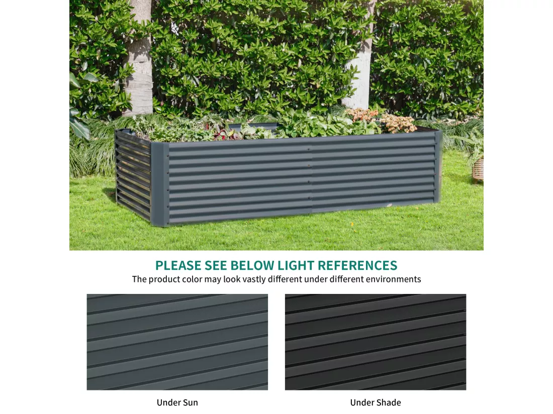 YITAHOME Lit Surélevé - 240 x 120 x 58 cm - pour l'extérieur - avec Gants - Noir