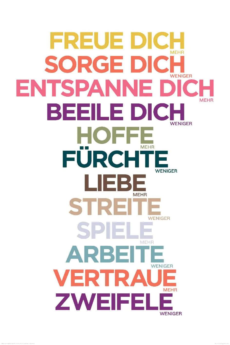 Poster Freue dich mehr, 61 x 91 cm