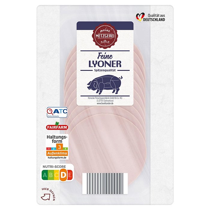 MEINE METZGEREI Aufschnitt 125 g, Lyoner