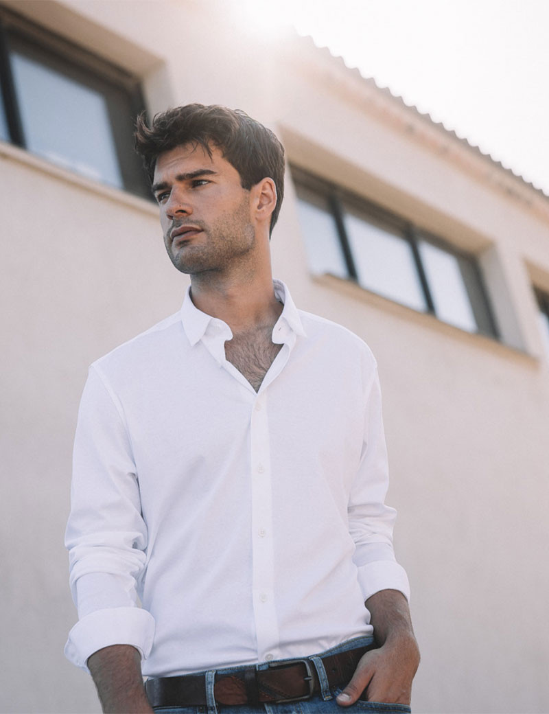 MOS MOSH CHEMISE HOMME MARCO CRUNCH BLANC
