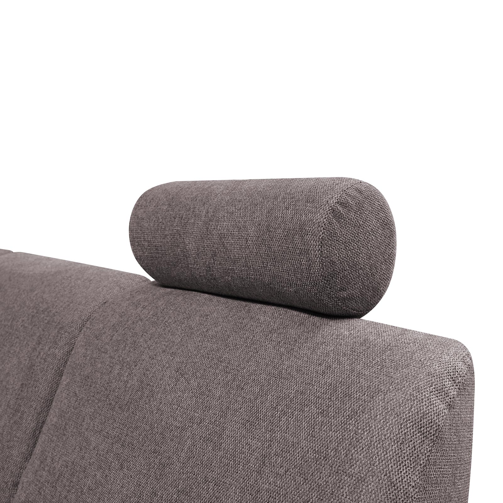 Ecksofa - grau - mit Kopfstützen - mit Funktionen - 2-Sitzer links